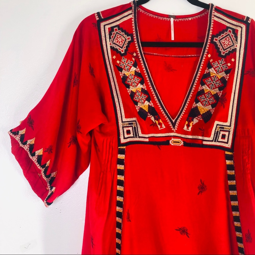 SOLD Free People embroidered wide sleeves Shirt Dress